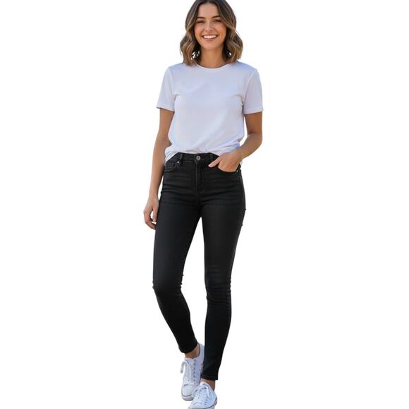 PacSun Denim - PACSUN Womens Jeans XS 26x28 Mid-Rise Skinniest Black Stretch Denim Faded Casual